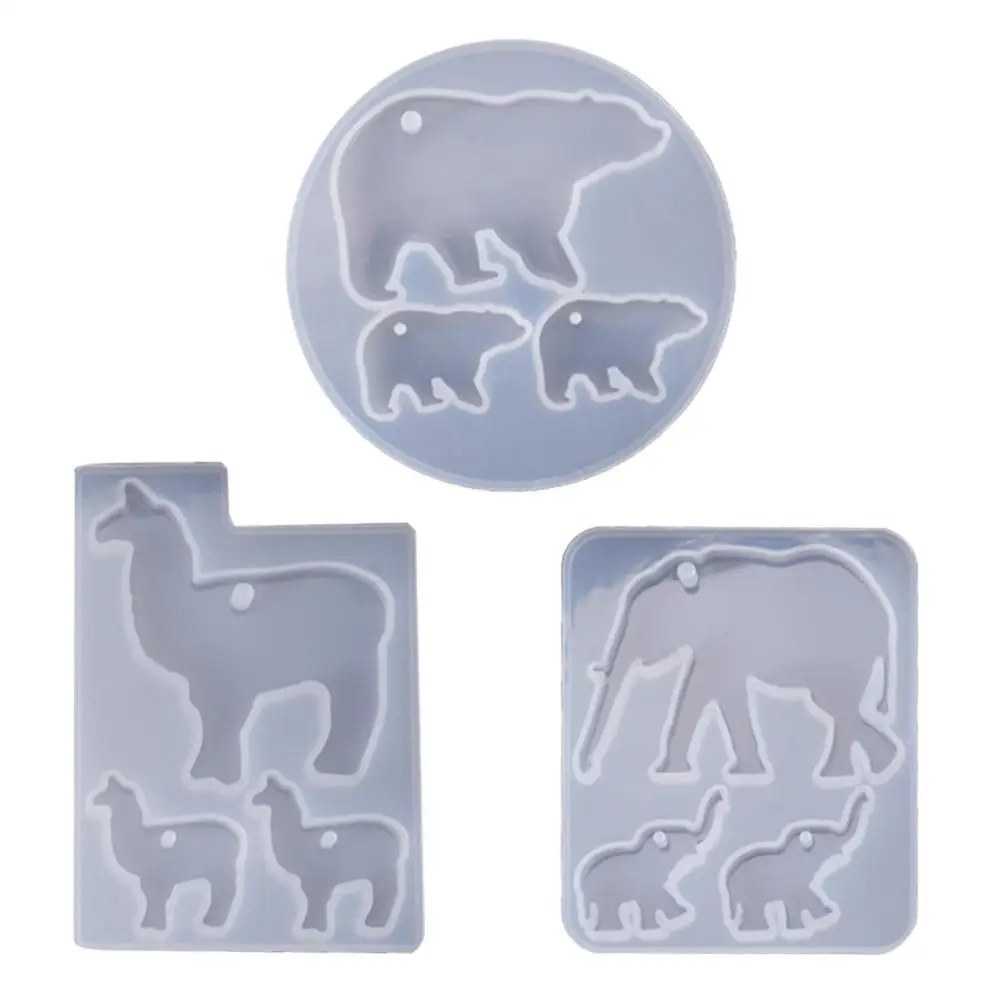 

1PC Crystal Epoxy Resin Mold Elephant Alpaca Bear Keychain Silicone Crafts D Making Casting Jewelry Tools Set Pendant Mould G6I6