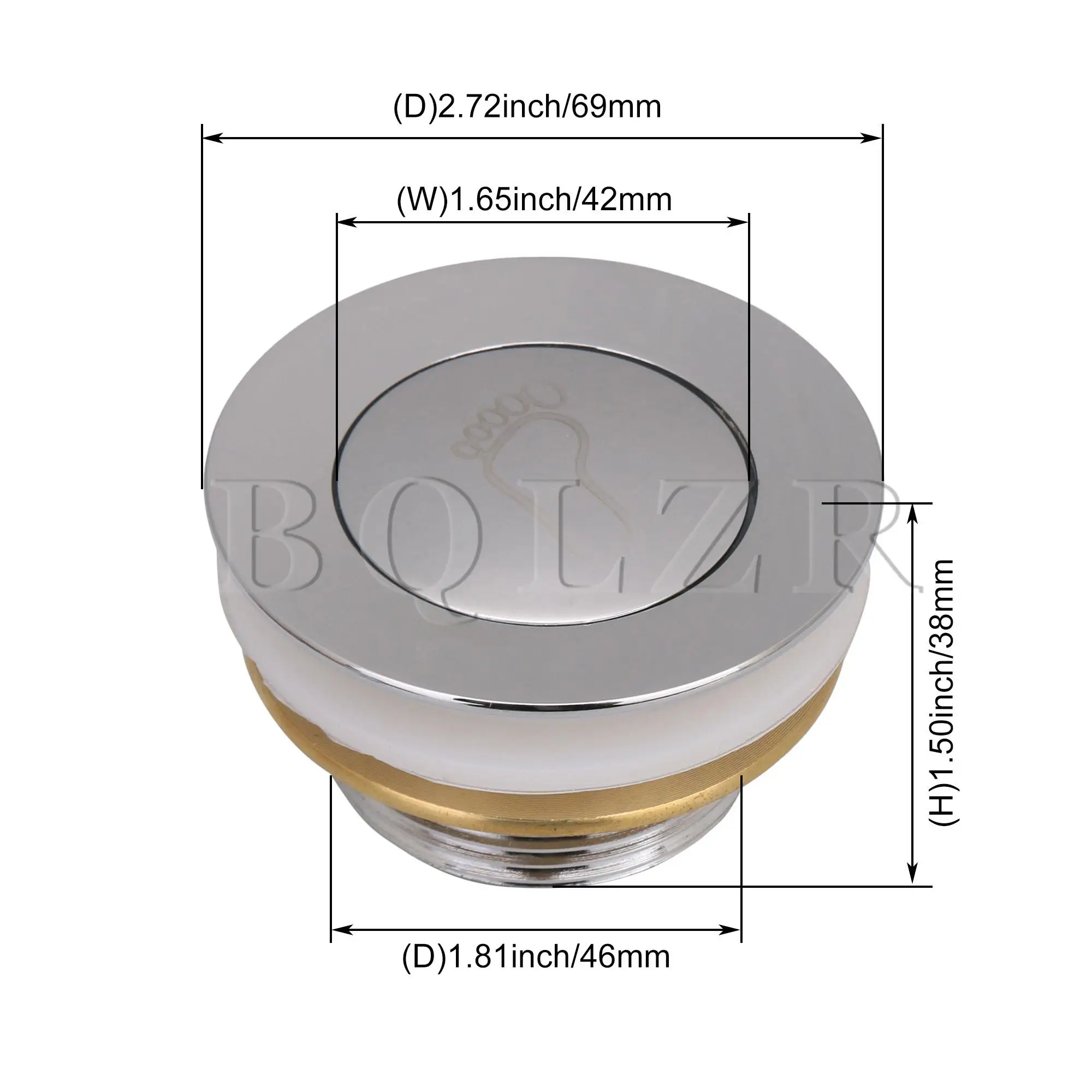 

BQLZR Water Drain Plug Assembly Bathtub Sink Little Bounce Height 1.49inch