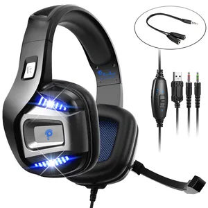 professional gamer headset led light 3d wired headphone for ps4 ps5 fifa 21 xbox laptop pc gaming headphones noise reducetion free global shipping