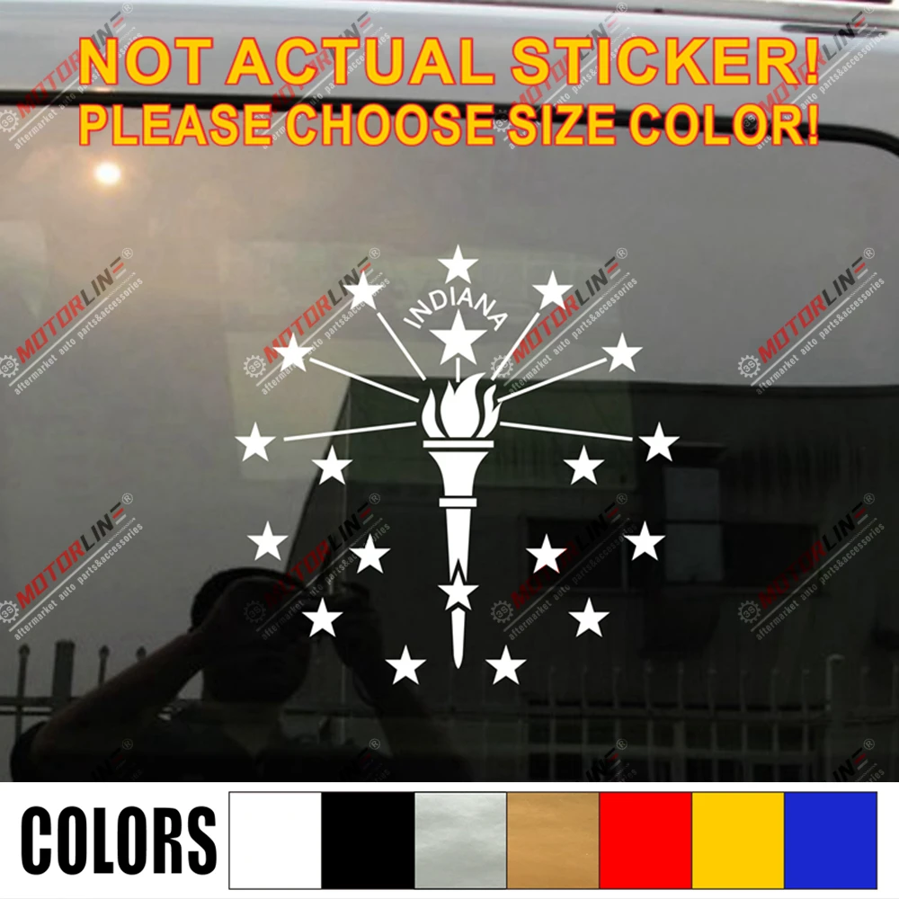 Наклейка-Флаг Штата Индиана виниловая фотография автомобиля высечка без фона |