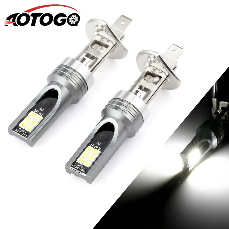 Aotogo 2 шт. H1 H3 H4 H7 H11 9005 9006 CSP светодиодный фонарь лампа для фар 6000K белая 20000LM|Передние