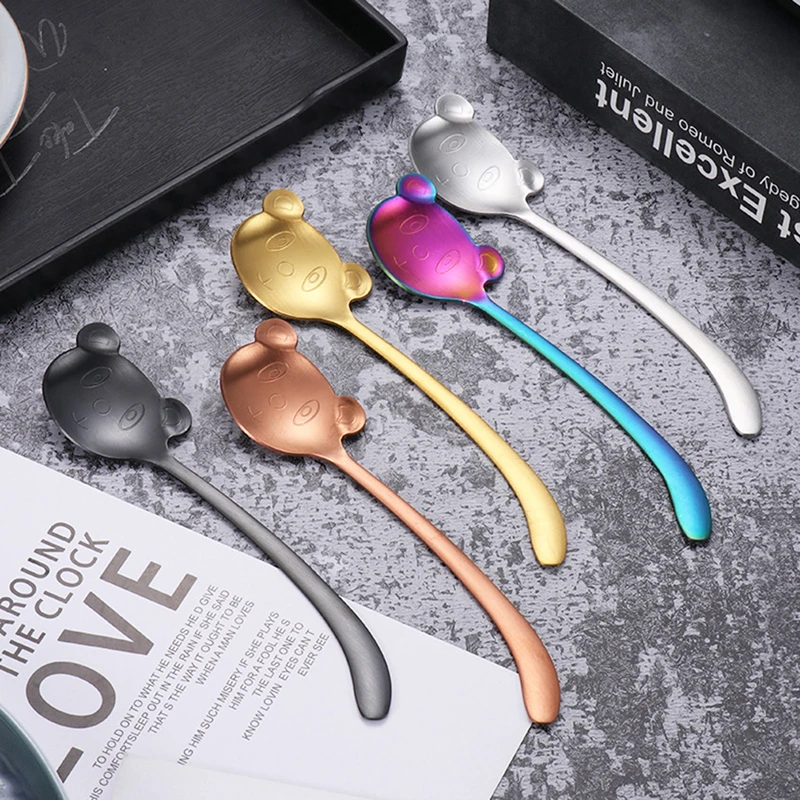 

1PC Tea-Spoon For Coffee bear Coffee spoon Long Handle Spoon Birthday Gift