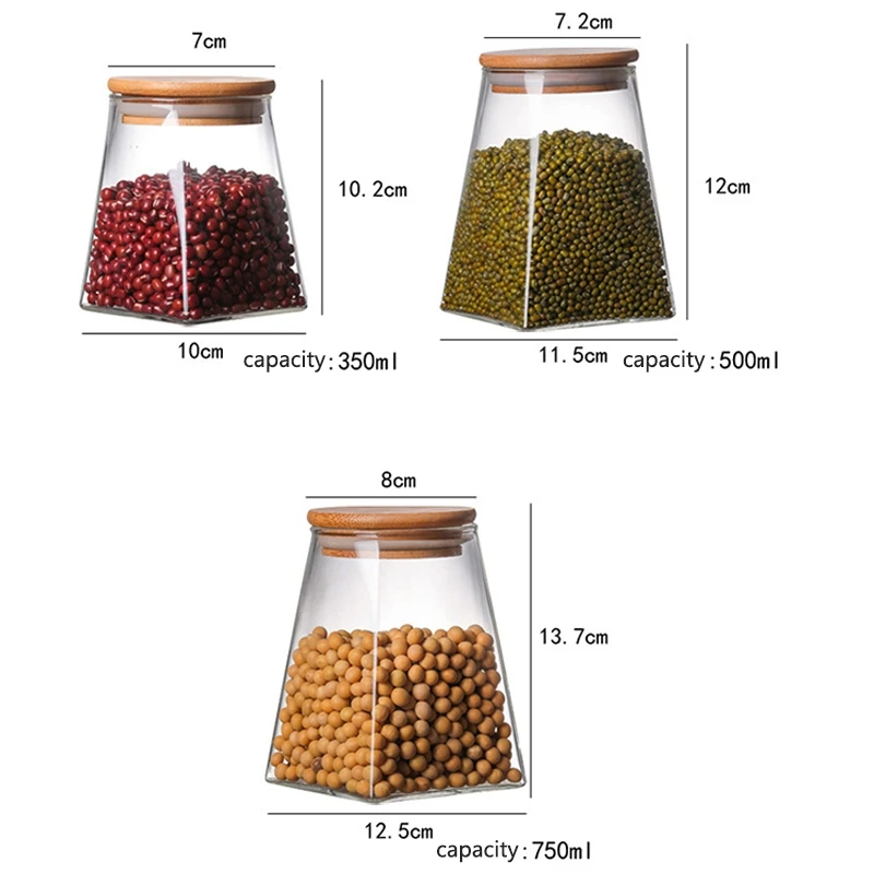Square Storage Tank Large Capacity Glass Jar Sealed Food | Дом и сад