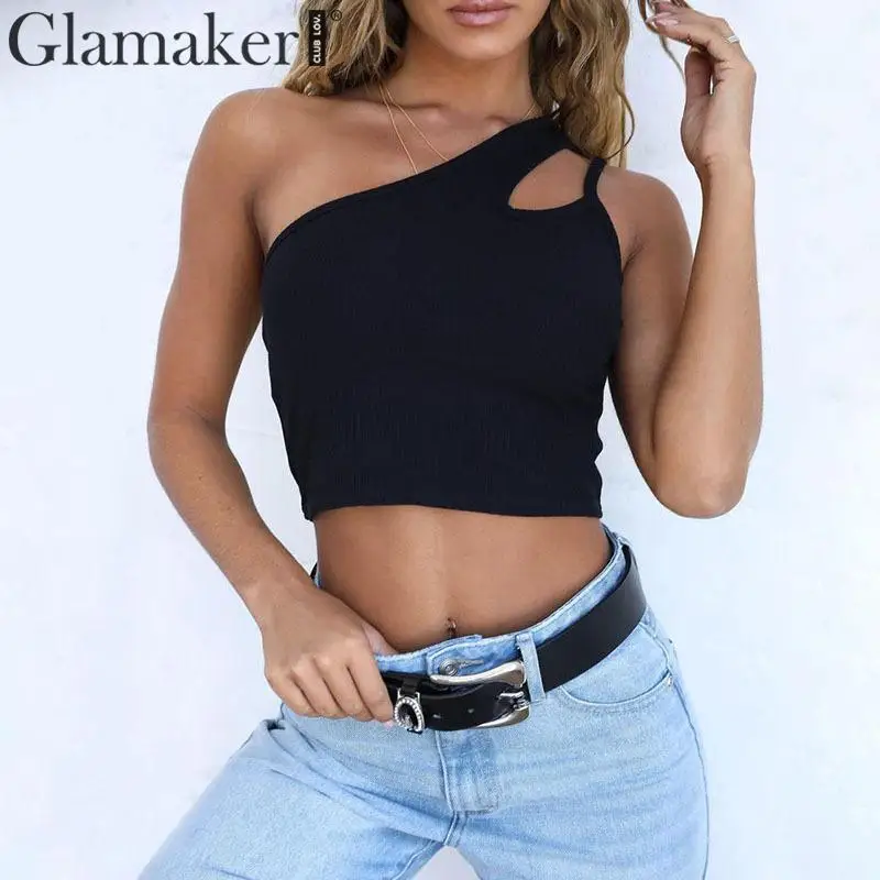Glamaker, на одно плечо, шнурок, сексуальный укороченный топ, элегантный, бодикон, Женский камзол, для осени и зимы, вечерние, клубный, ночной, укороченный топ