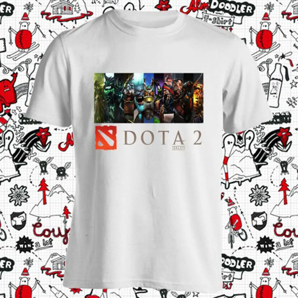 Новая мужская белая футболка DOTA 2 Team с героями видеоигр размер S 3XL 100% хлопковая