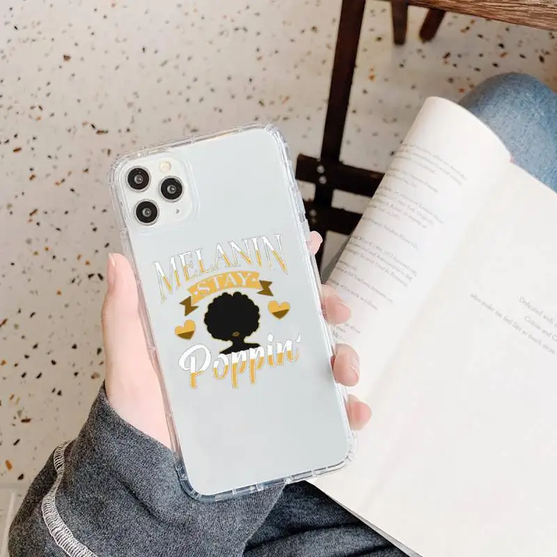 

Mexico melanin African black girl Phone Case Transparent soft For iphone 5 5s 5c se 6 6s 7 8 11 12 plus mini x xs xr pro max