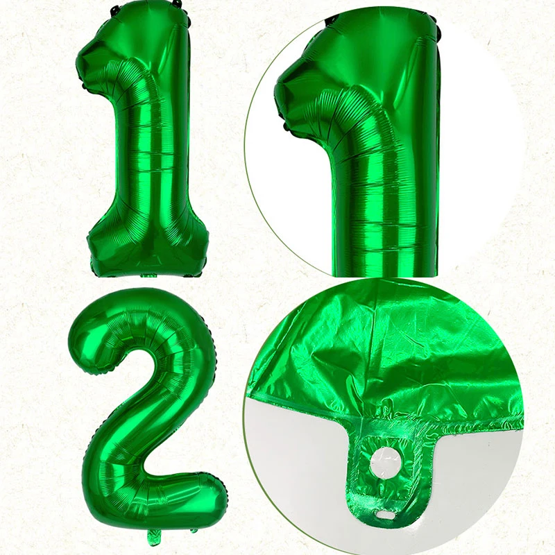

1pc Green Foil Film Number Balloons New Helium Globo Baby Shower Happy Birthday Anniversary Wedding Decoration Party Supplies