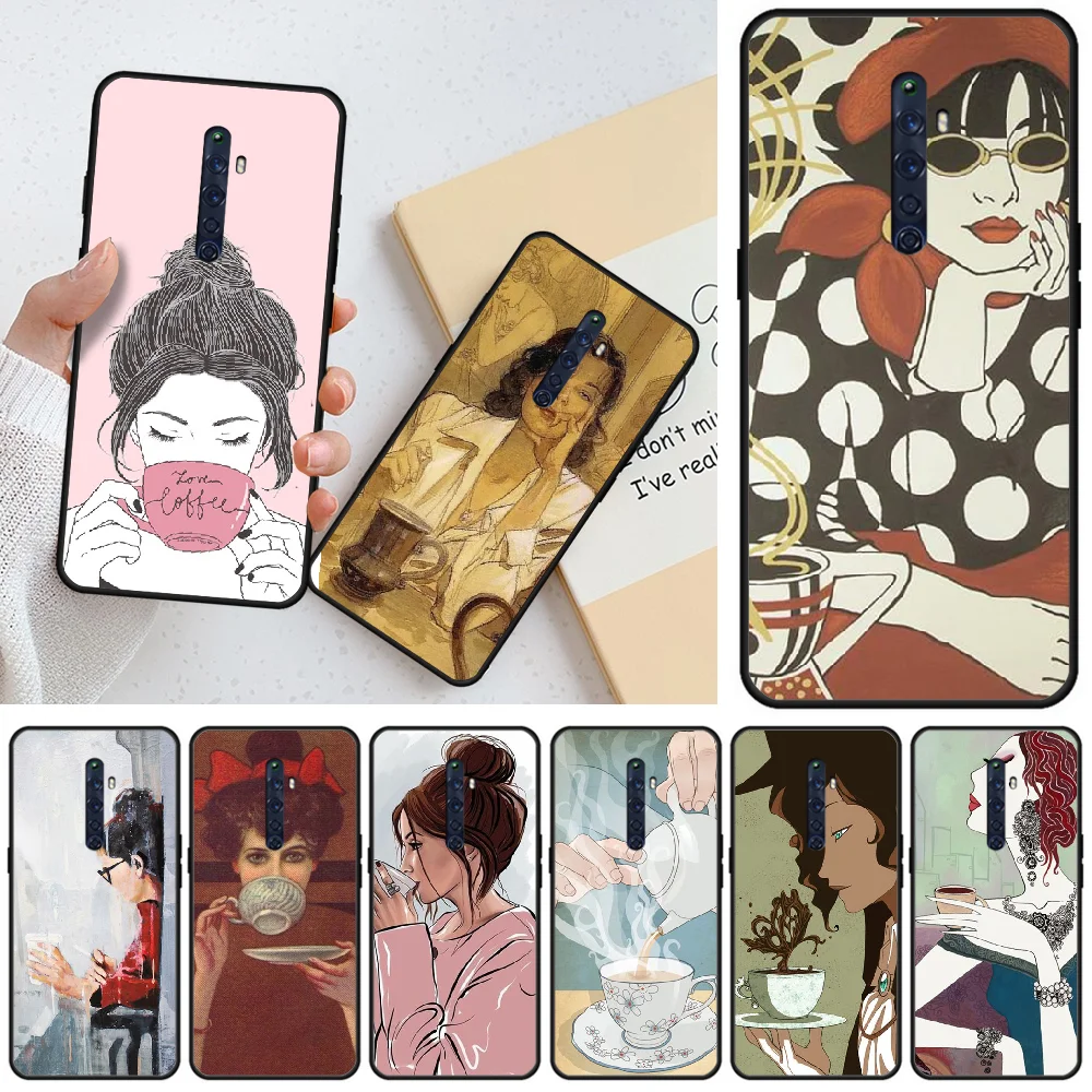 BaweiTE Coffee girl Новое поступление черный чехол для мобильного телефона OPPO R9 R9S 9S PLUS 11