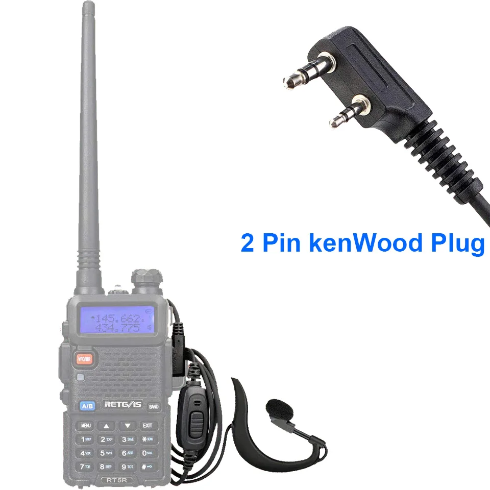 Фото Retevis EEK005 2 pin крючком наушники с PTT кнопка и воротник клип для RT5R RT-5R BaoFeng UV-5R Retevis EEK005 2 pin крючком наушники с PTT кнопка и воротник клип для RT5R RT-5R BaoFeng UV-5R