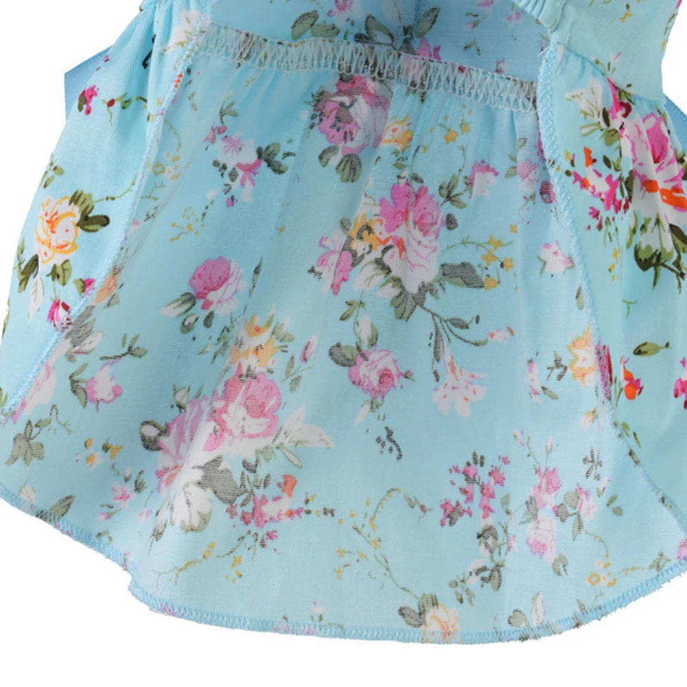

Hot Sale Breathable Spring Summer Flower Print Cotton Cute Pet Dress Dog Costume Outfit Clothes