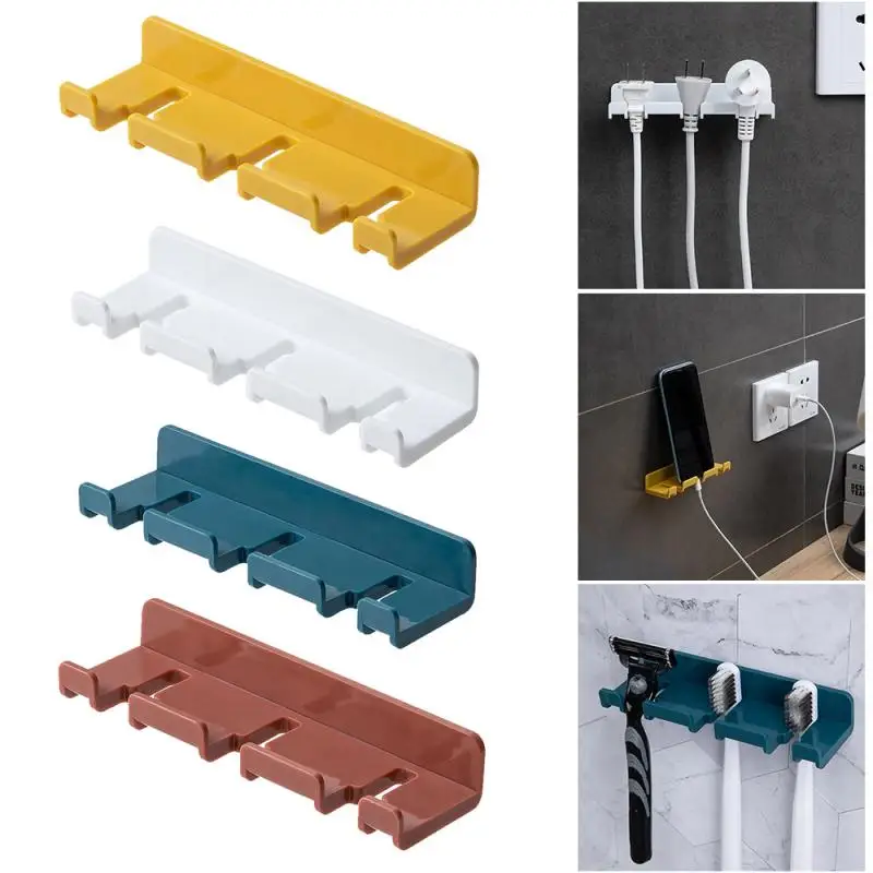 

Multifunction Toothbrush Rack Power Cord Hook Free Strong Paste Hook Hanging Wall Toothbrush Hanger Bedroom Home Power Cord Hook