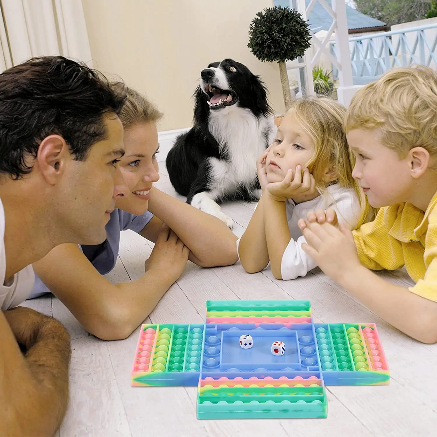 Большая игрушка-антистресс для разных игроков Детская Радужная шахматная доска