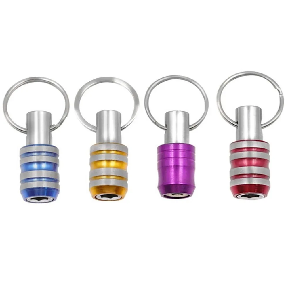 

1/4 Hex Shank Screwdriver Bits Holder Extension Bar Drill Screw Adapter Keychain Strong Toughness Metal Portable Supplies