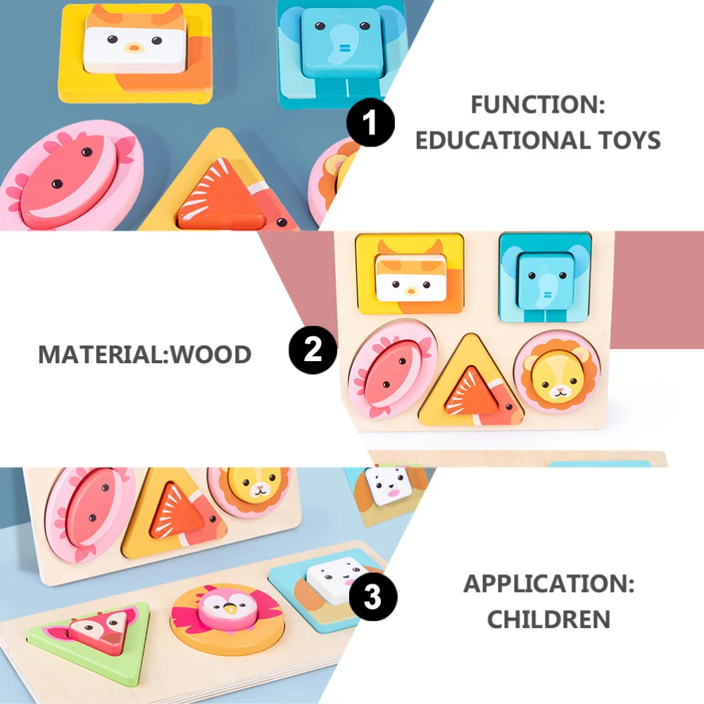

1 Set of Kid's Educational Toys Enlightenment Shape Matching Kids Wood