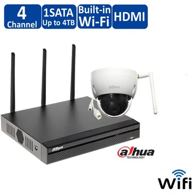 nvr with 1 camera Dahua, беспроводная, wifi, NVR4104HS-W-4KS2, камера, система с 4 шт., 3MP IP, беспроводная, IR, ночное видение, водонепроницаемая, для улицы, Wifi камера - Цвет: nvr with 1 camera