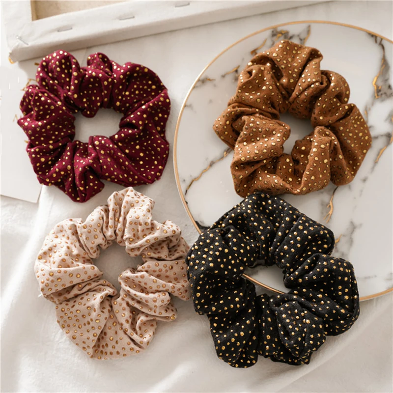 

Women Ladies Hair Ties Gold Rivet Hair Ropes Elastic Hairband Scrunchies Ponytail Holder for Women Girl Hair Accessories
