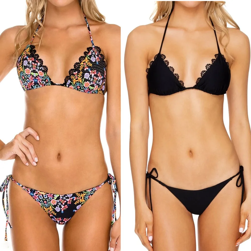 Бикини 2019 сплошной Плавание костюм Для женщин одежда пуш-ап бикини набор из