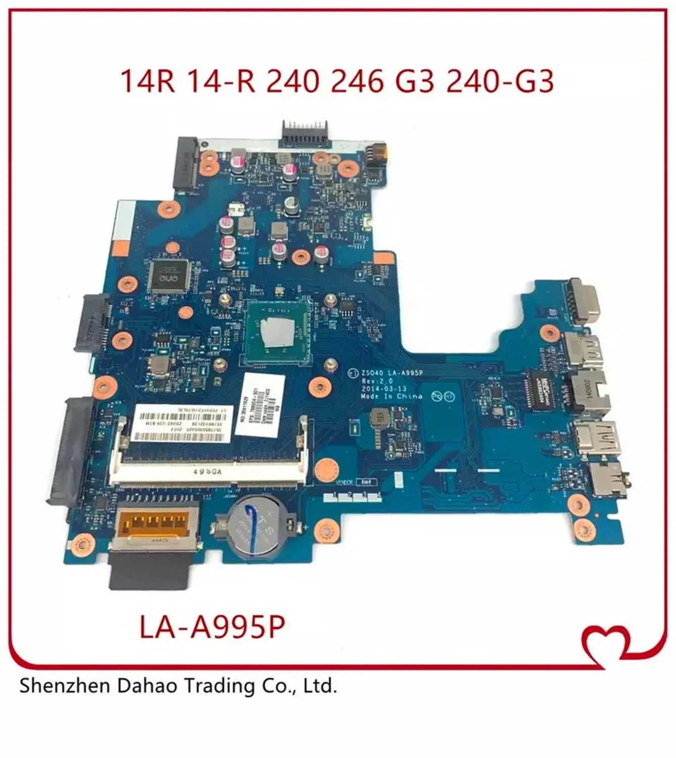 788003 001 788004 501 для HP 14 R 246 240 G3 Материнская плата ноутбука ZS040 LA A995P с Intel Процессор DDR3L