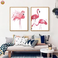 painting by numbers art paint by number diy flamingo illustration hand filled color decoration painting oil paintin