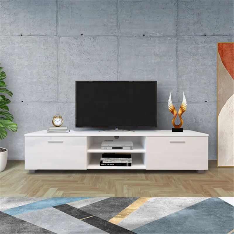 

White TV Stand for 70 Inch TV Cabinet Media Console Entertainment Center Television Table 2 Storage Cabinet with Open Shelves