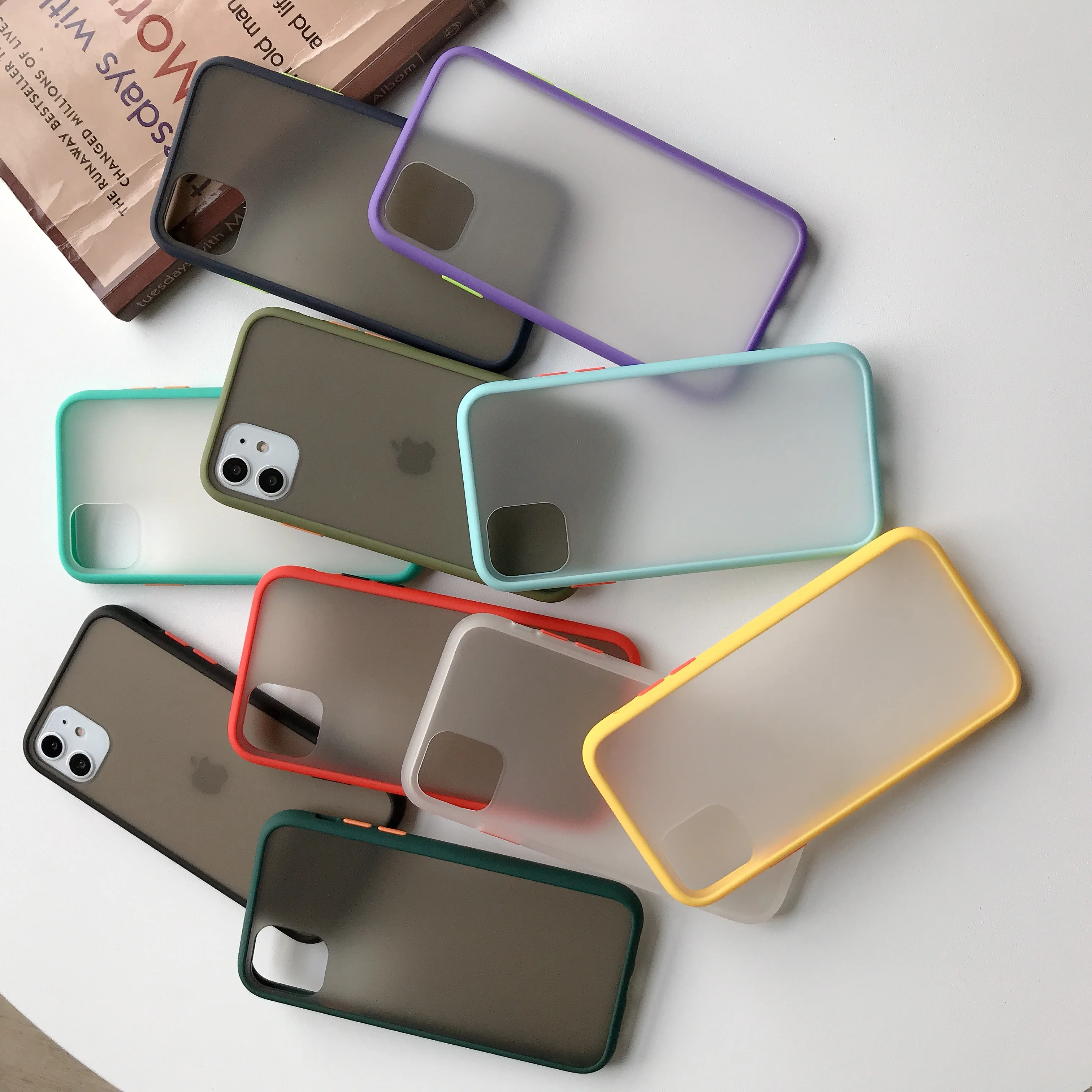 Простой матовый чехол бампер для IPhone 11 Pro Max XR XS 6 6S 8 7 Plus Ударопрочный Мягкий