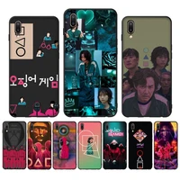 squid game korea phone case for oppo reno realme c3 6pro cover for vivo y91c y17 y19 funda capa