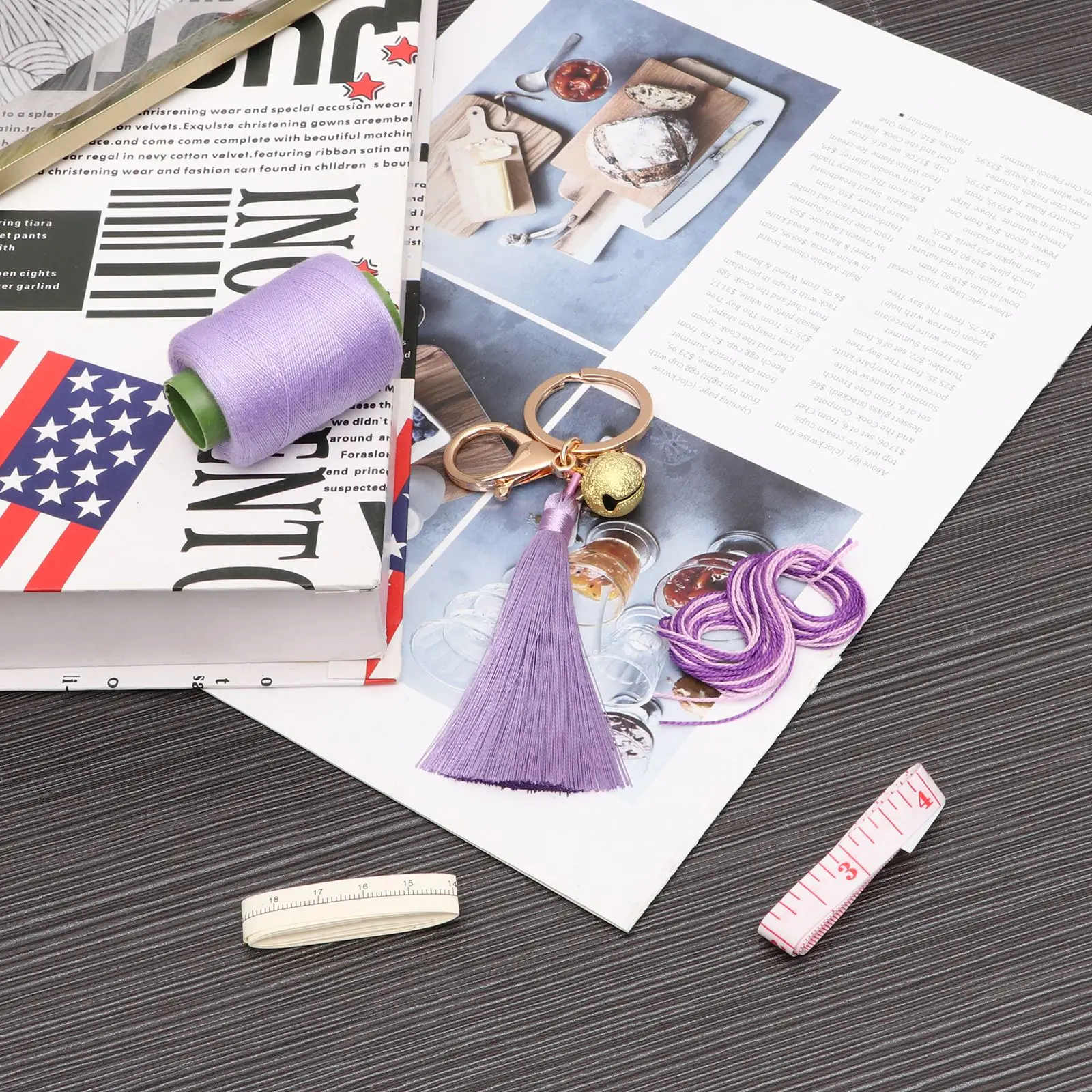 

1 Set Handmade Tassel Keychain Making Accessory Ball Kit Pendant Keychain Ring Tools For Home Handmade Crafts