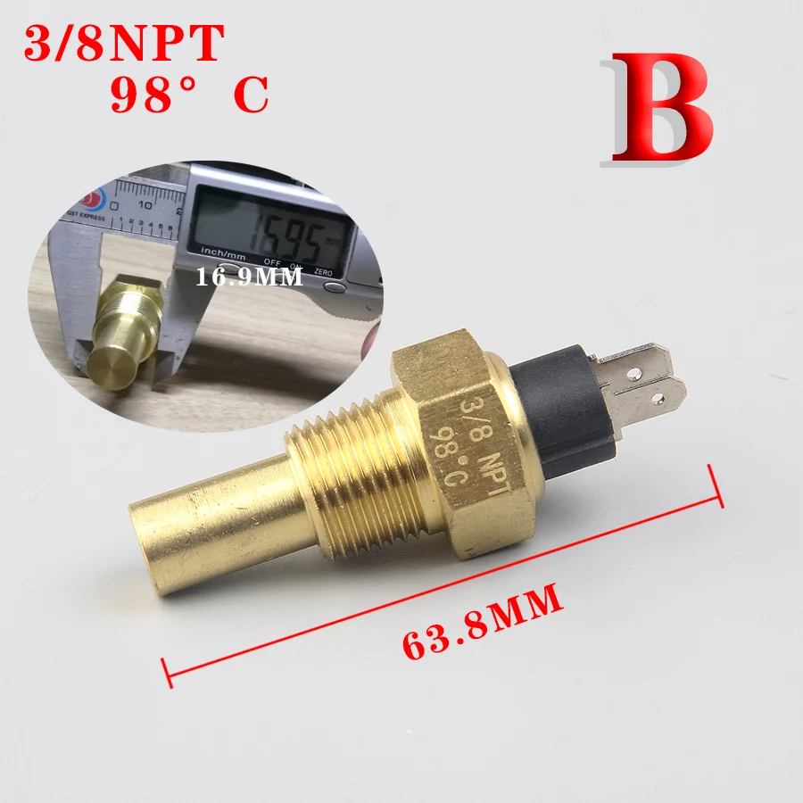 Датчик температуры воды для автомобильного двигателя M16 X1.5 M14 3/8NPT 1/2NPT датчик