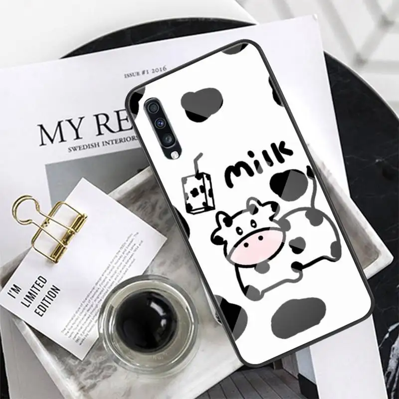 

Cartoon Milk Cow Pattern Phone Case Tempered Glass For XiaoMi 8SE 6 8lite MIX2S Note 3 Redmi Note 7 5 4 Redmi 6A 5Plus 4X