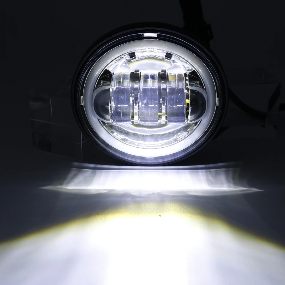 2 Pcs 4.5 INCH Motorcycle Led Fog Lamp 4-1/2" 30W Chrome DRL LED Auxiliary Passing Light |