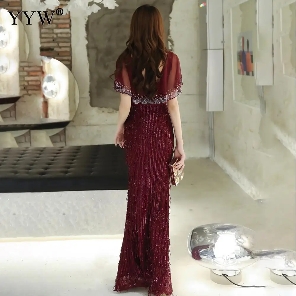 Женское блестящее вечернее платье русалка Элегантное Длинное праздничное