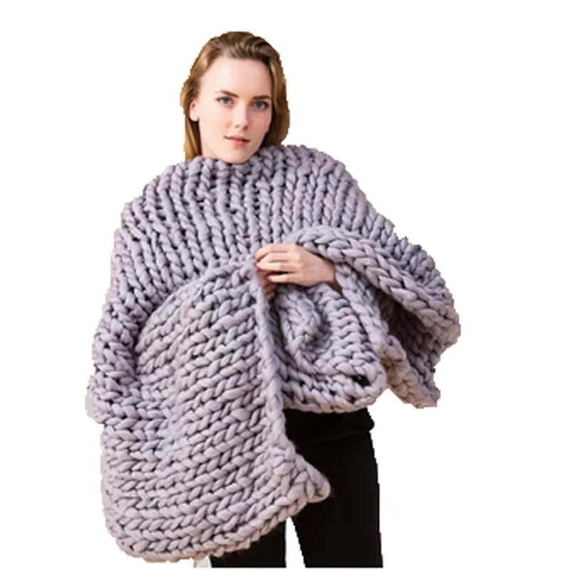 100x150cm Winter Sherpa Blanket With Sleeves Ultra Plush Fleece Sweatshirt Hoodie Warm Flannel Hooded Manual Knitting Blankets