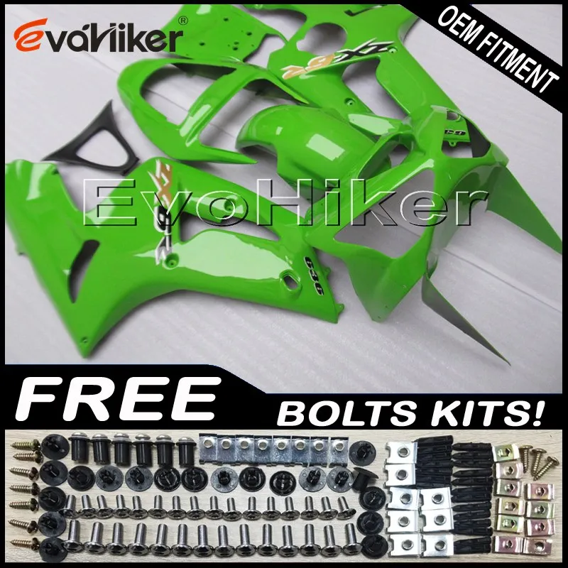 

motorcycle Fairing hull for ZX6R 2003 2004green ZX 6R 03 04 ABS motor panels kit