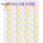 Золотые серьги из нержавеющей стали, оптовая продажа, 12 пар, китайские серьги-гвоздики Tai Chi для мужчин и женщин, модные серьги-гвоздики 2021