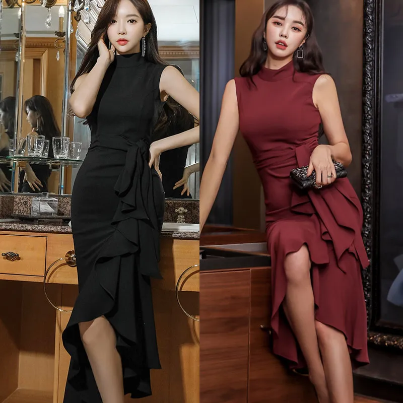 Асимметричное длинное платье макси для женщин летнее хлопковое без рукавов со