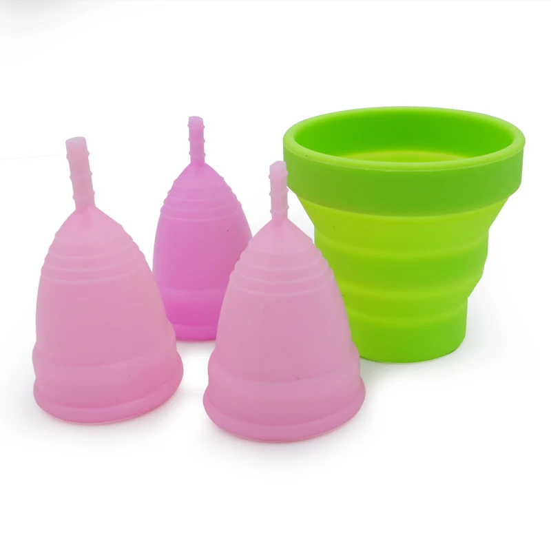 Менструальная стерилизационная чаша Складная силиконовая чашка Гибкая для