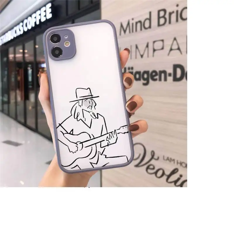 

killer Leon Matilda simple black line Phone Cases Matte Transparent for iPhone 7 8 11 12 s mini pro X XS XR MAX Plus cover funda