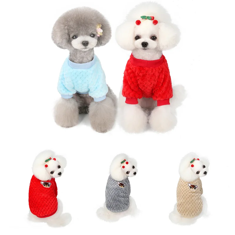 

Pet Clothes Winter Warm Dog Fleece Sweater Cat Teddy Bichon Hiromi Small Dog Knitted Pet Clothing S-XXL
