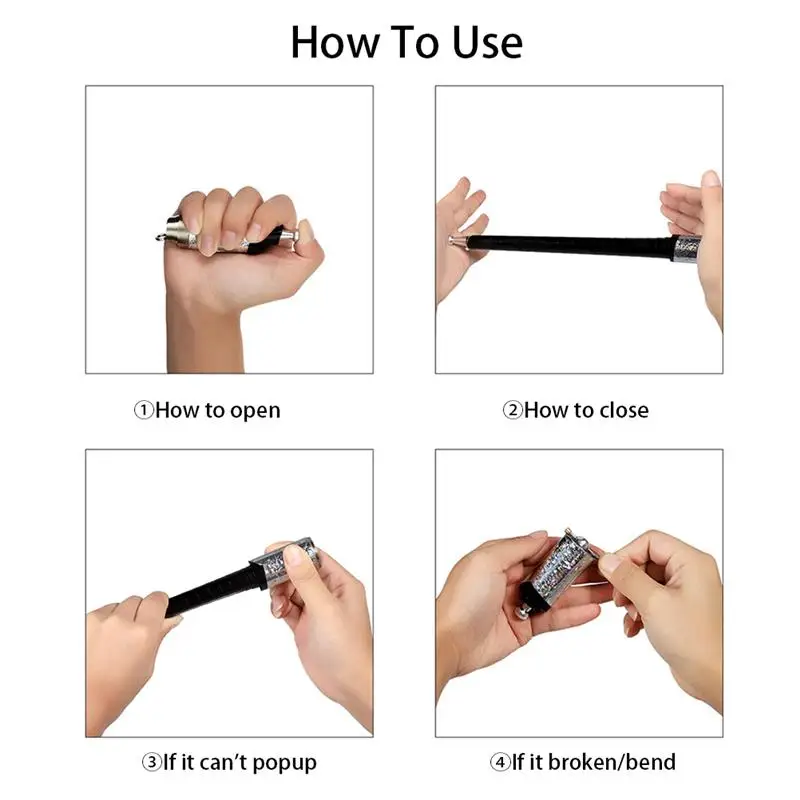 

1.1/1.5m Outdoor Sports Props Magic Wand Portable Martial Arts Stick Magic Telescopic Props Funny Staff Metal Magic Pocket