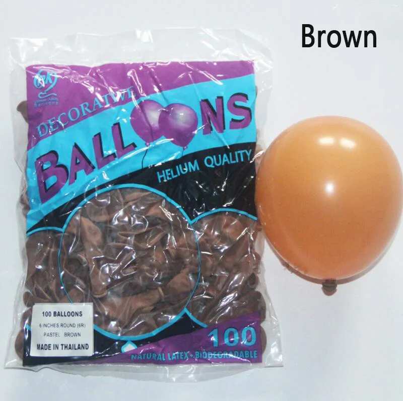 brown 100 шт 5 дюймов конфеты Макаруны латексные шары, Гелий шары для вечерние, свадебные, детские игрушки, вечерние шары - Цвет: brown
