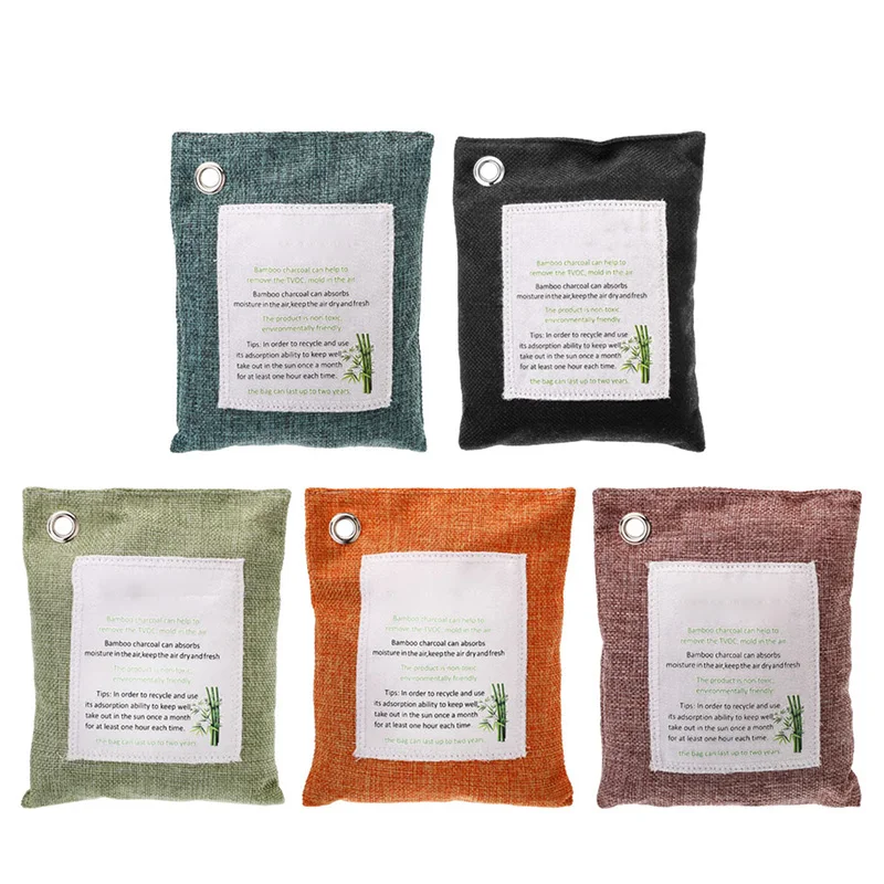 

5pcs Air Purifying Bags Nature Fresh Style Charcoal Bamboo Bathrooms Purifier