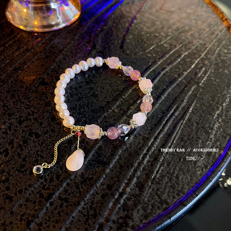 

Элегантный Шарм из халцедона, натуральный пресноводный жемчуг, женский браслет из бисера, Изящные Ювелирные изделия YBR402