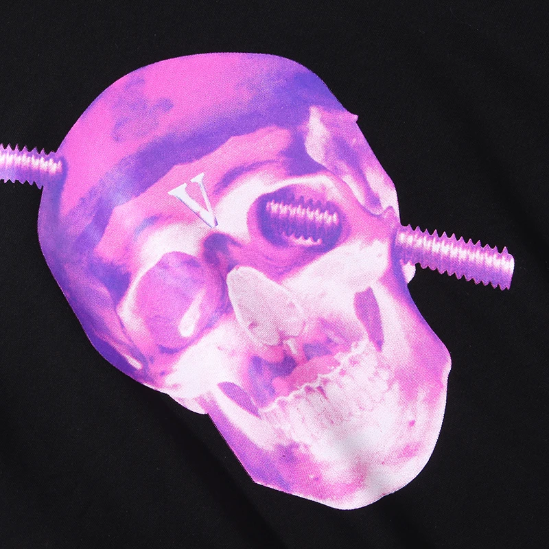 

2021ins net red Vlone skull screw print loose OS hooded pullover sweater trendy