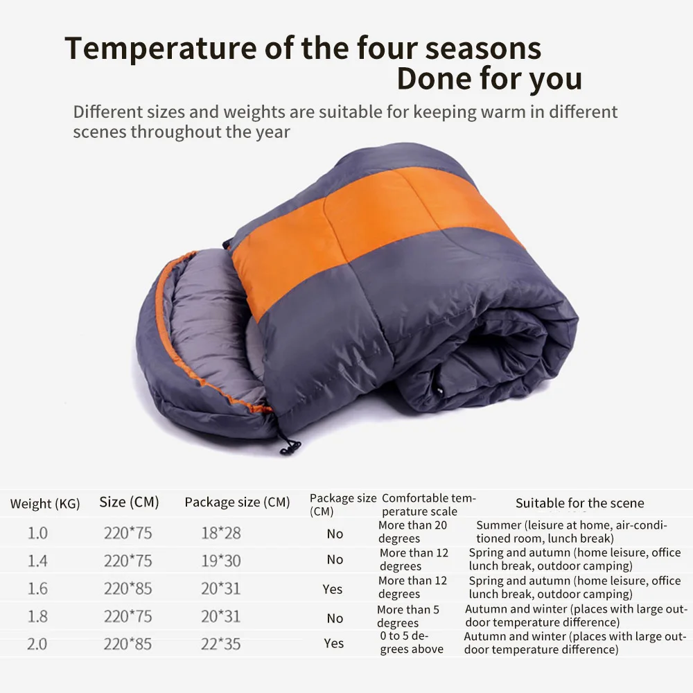 

Sleeping bag thickened widened camping accessories breathable waterproof envelope sleeping bag Portable winter travel