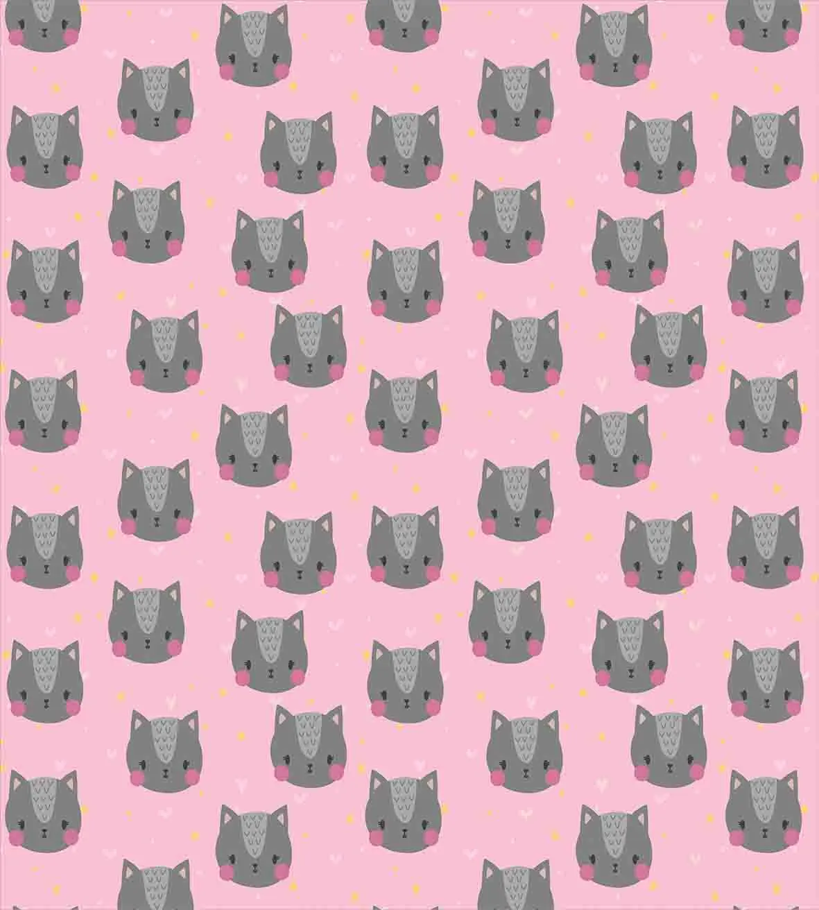 Cat Duvet Cover Set Greyscale Feline Portraits with Pastel Colored Stars and Hearts Background Decorative 3 Piece Bedding | Дом и сад