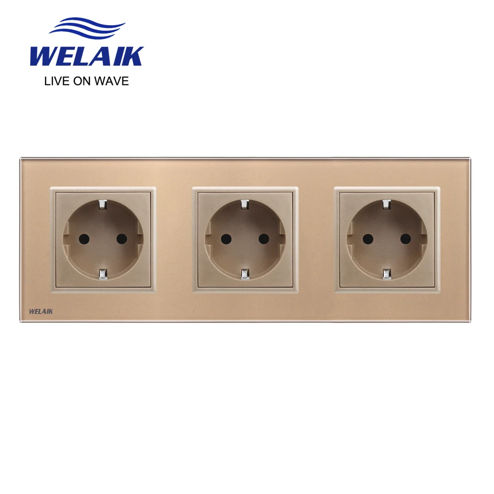 

Welaik Стекло Панель стены разъем розетка Белый Черный Европейский Стандартный Мощность разъем AC110 ~ 250 В a38e8e8ew/b