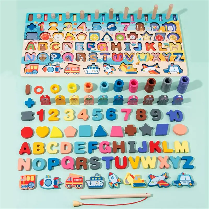 

Монтессори Деревянные блоки головоломки доска набор для малышей дошкольного возраста детей обучения и образовательные игрушки для подсче...