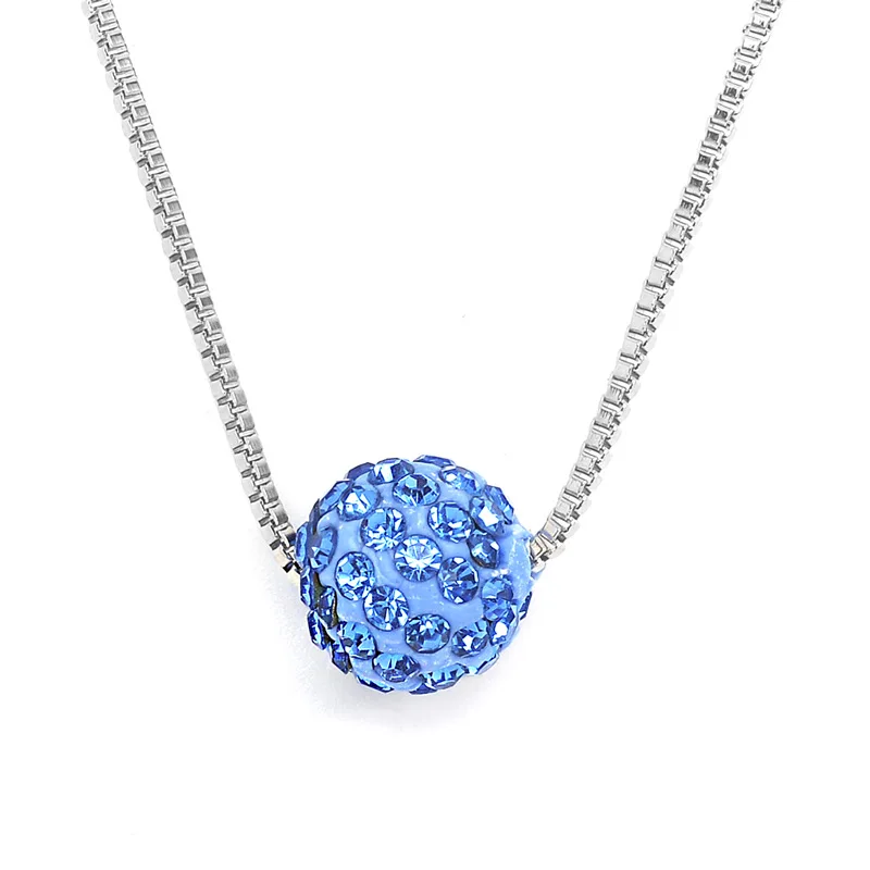 

Crystal Ball Multicolor Shambhala Ball Dangle Pendant Necklace For Women Initial Necklace Colgantes Mujer Moda Boho Jewelry Gift