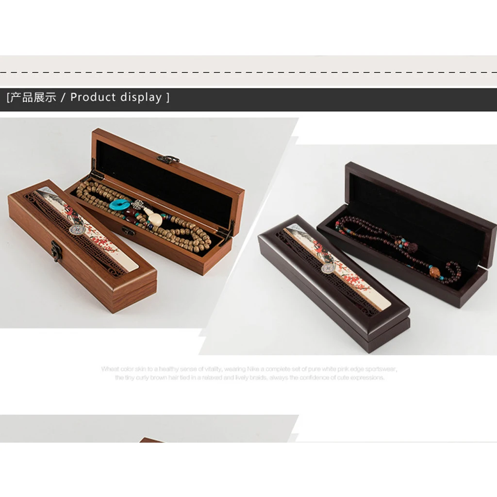 

Large Vintage Style Wooden Jewelry Organizer Box Trinket Case Chest