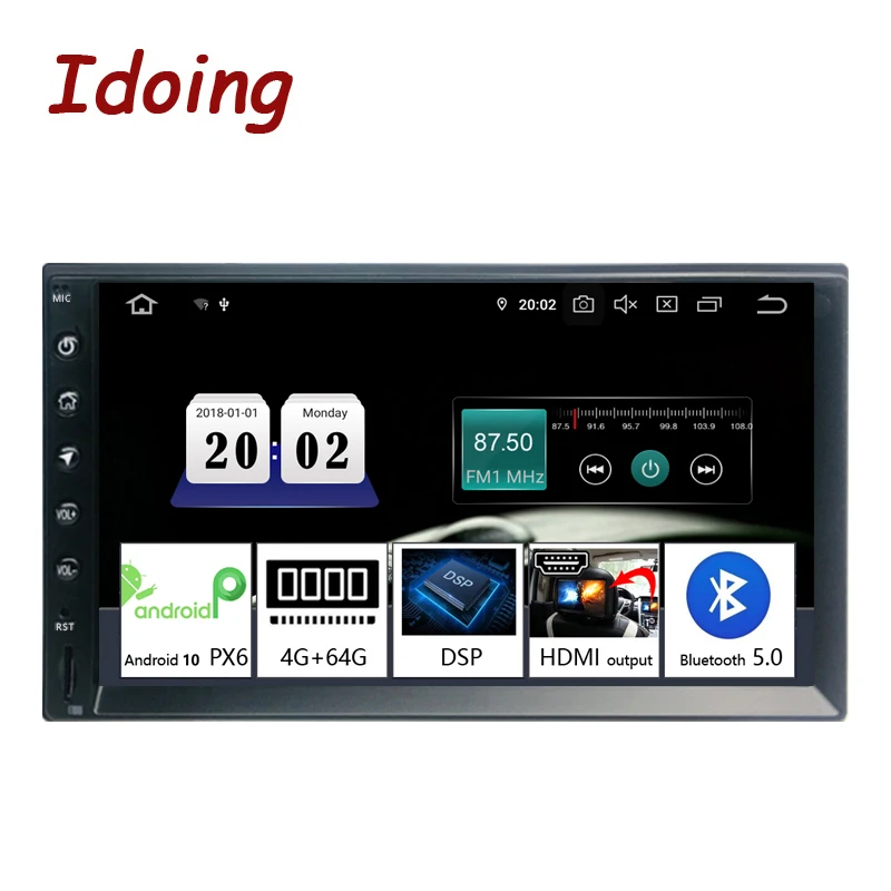 Автомагнитола Idoing TDA7850 универсальная мультимедийная система с экраном 7 дюймов PX6